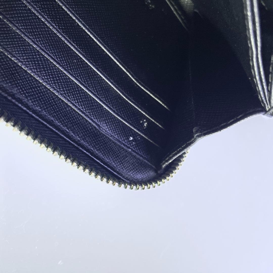 PRADA длинный кошелек раунд Zip черный safia-no