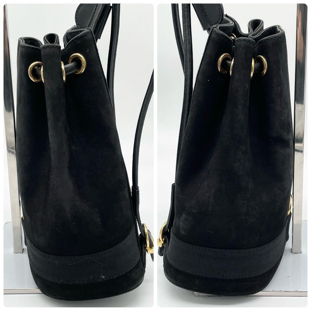 [ прекрасный товар ] Ferragamo vala Mini рюкзак мешочек замша черный 