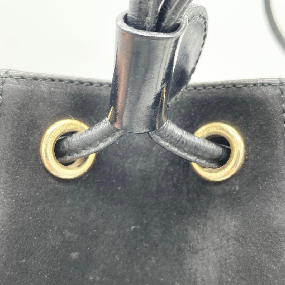 [ прекрасный товар ] Ferragamo vala Mini рюкзак мешочек замша черный 