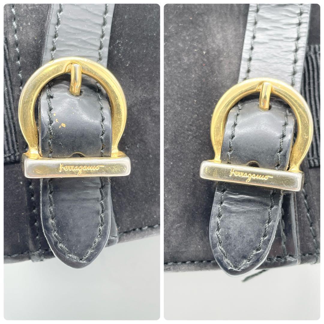 [ прекрасный товар ] Ferragamo vala Mini рюкзак мешочек замша черный 