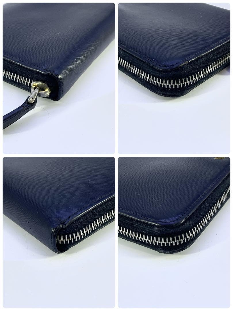 PRADA длинный кошелек раунд Zip черный safia-no