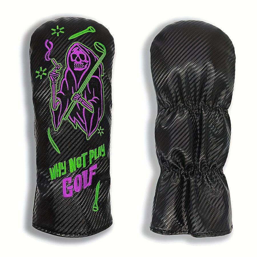 ゴルフ ヘッドカバー ウッド用 1+3+5+UT 4点セット 刺繍　スポーツ ブラック 11xc005 保護カバー_画像4