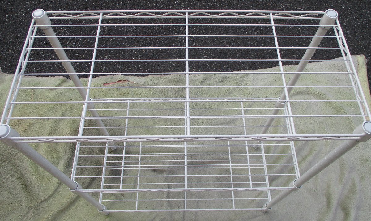 ☆ NITORI 3段スチールラック メタルシェルフ 清らかな白 ホワイト◆3段て意外と便利991円_画像2