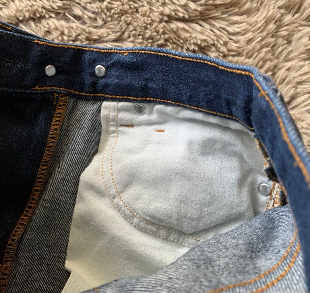 古着 無印良品 デニムワイドパンツ_画像9