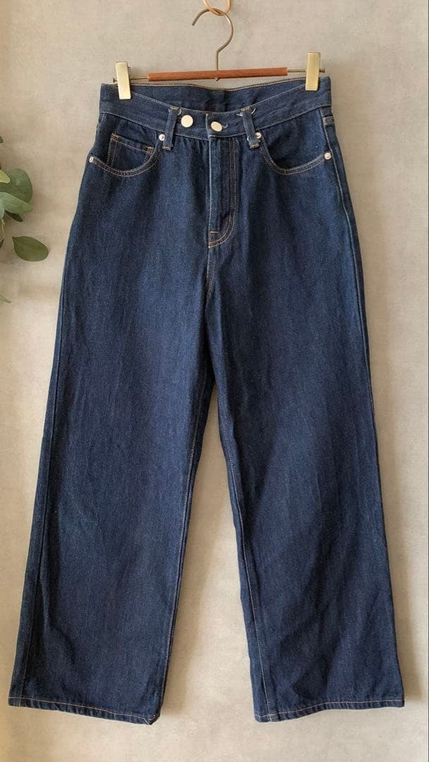 古着 無印良品 デニムワイドパンツ_画像10