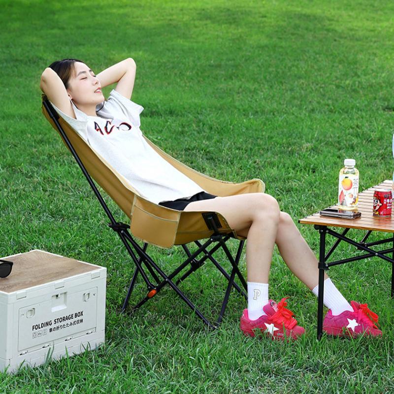 便利なアウトドアチェア 折りたたみ椅子リクライニングチェア 軽量 ハイバック 3段階調整 耐荷重110kg キャンプ 組み立て不要_画像2