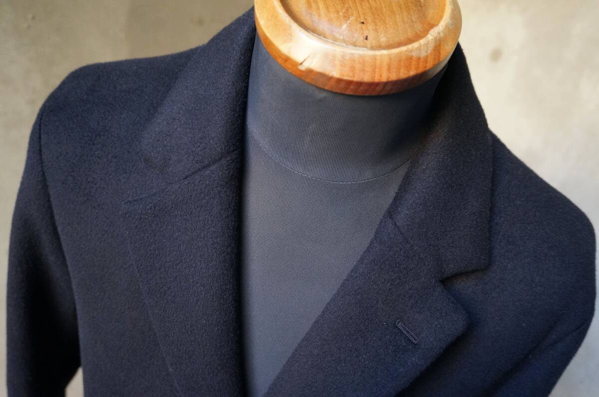  UA ユナイテッドアローズ green label relaxing S100 濃紺 ネイビーブルー ビーバー仕上げ チェスター コート S M_画像7