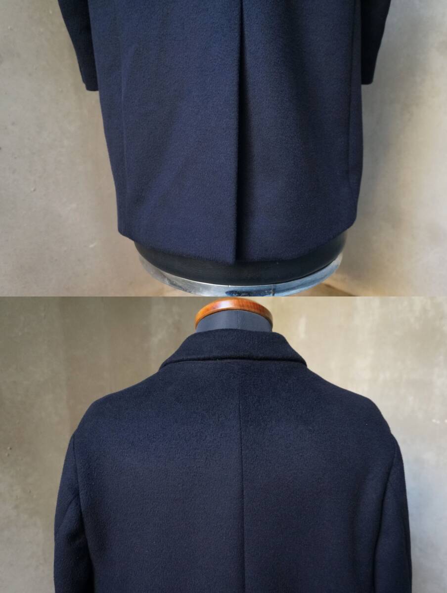  UA ユナイテッドアローズ green label relaxing S100 濃紺 ネイビーブルー ビーバー仕上げ チェスター コート S M_画像8