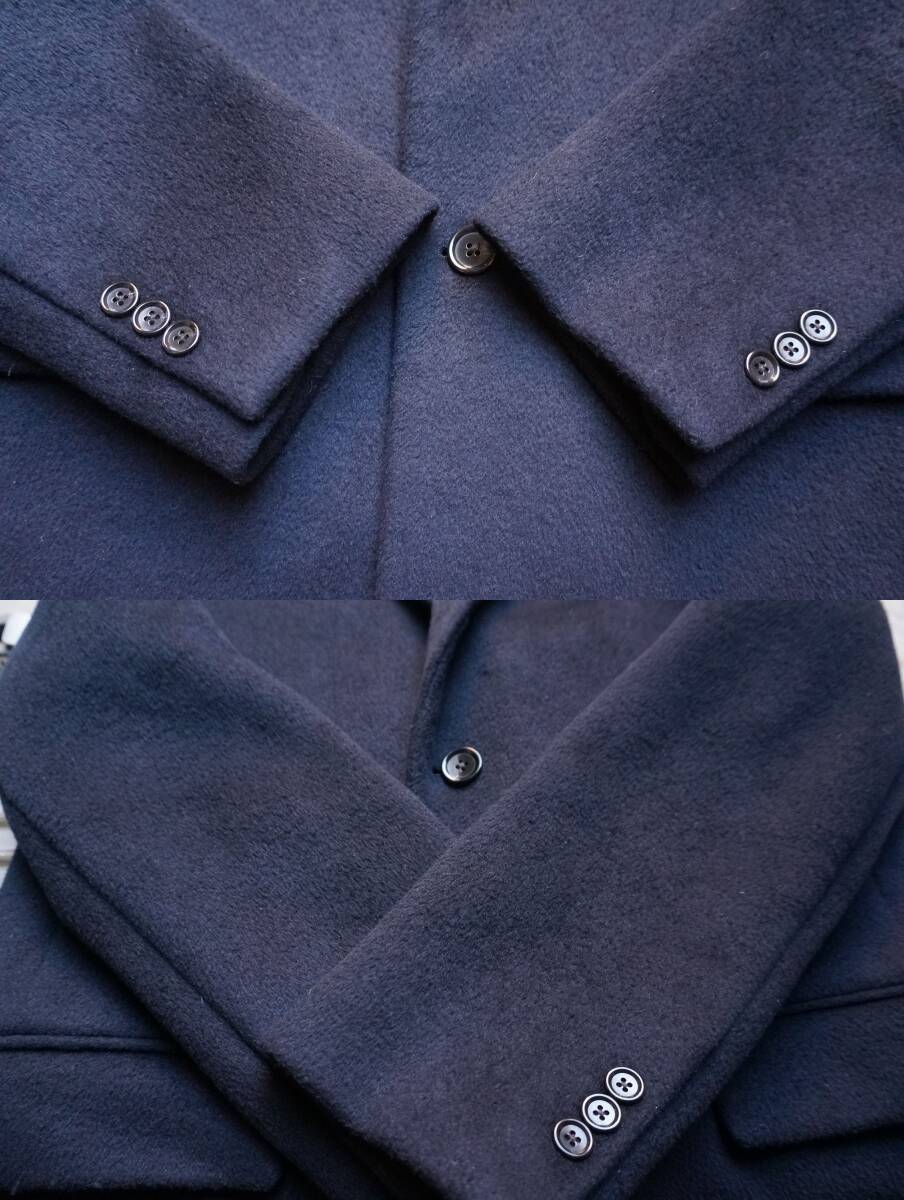  UA ユナイテッドアローズ green label relaxing S100 濃紺 ネイビーブルー ビーバー仕上げ チェスター コート S M_画像9