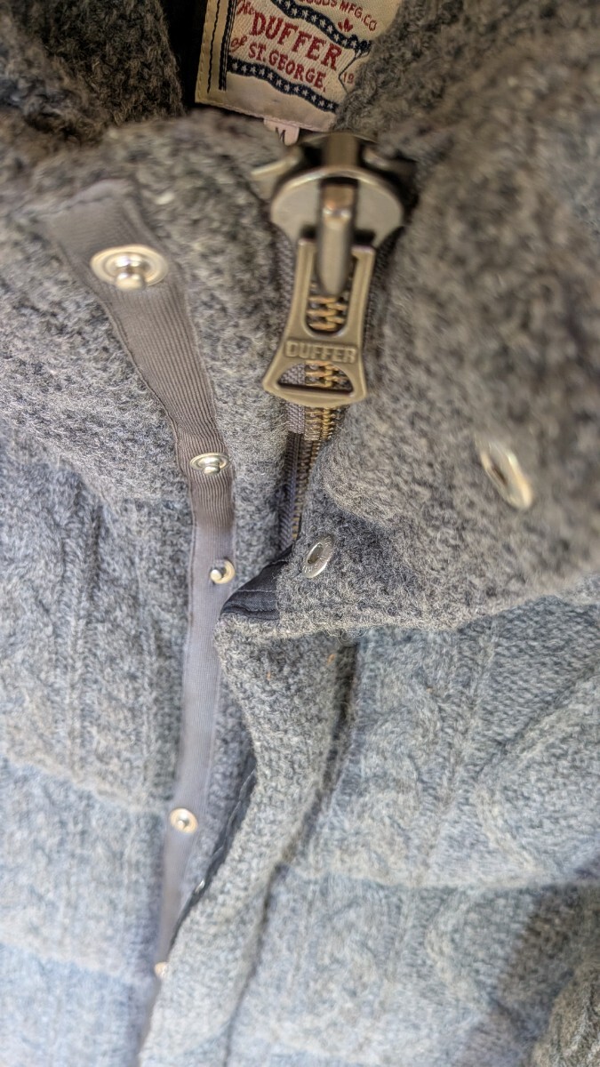 THE DUFFER OF ST. GEORGE ダファーオブセントジョージ ニット ダウンジャケット グレー メンズ Ｍ_画像4
