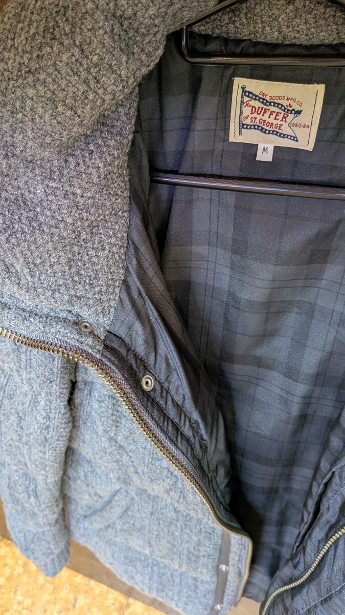 THE DUFFER OF ST. GEORGE ダファーオブセントジョージ ニット ダウンジャケット グレー メンズ Ｍ_画像5