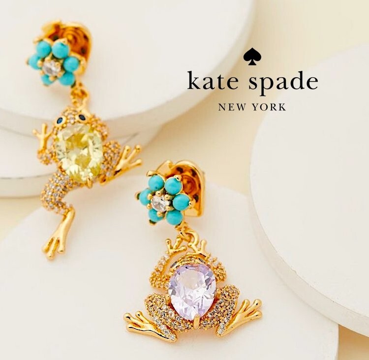 ケイトスペード 蛙 カエル ピアス_画像1