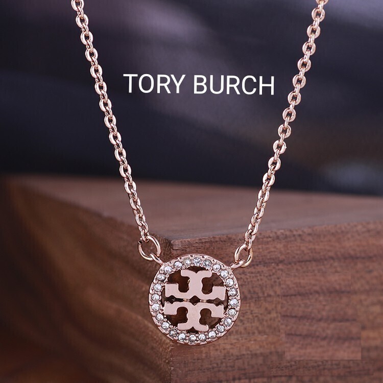 トリーバーチ パヴェロゴネックレス ローズゴールド_画像1