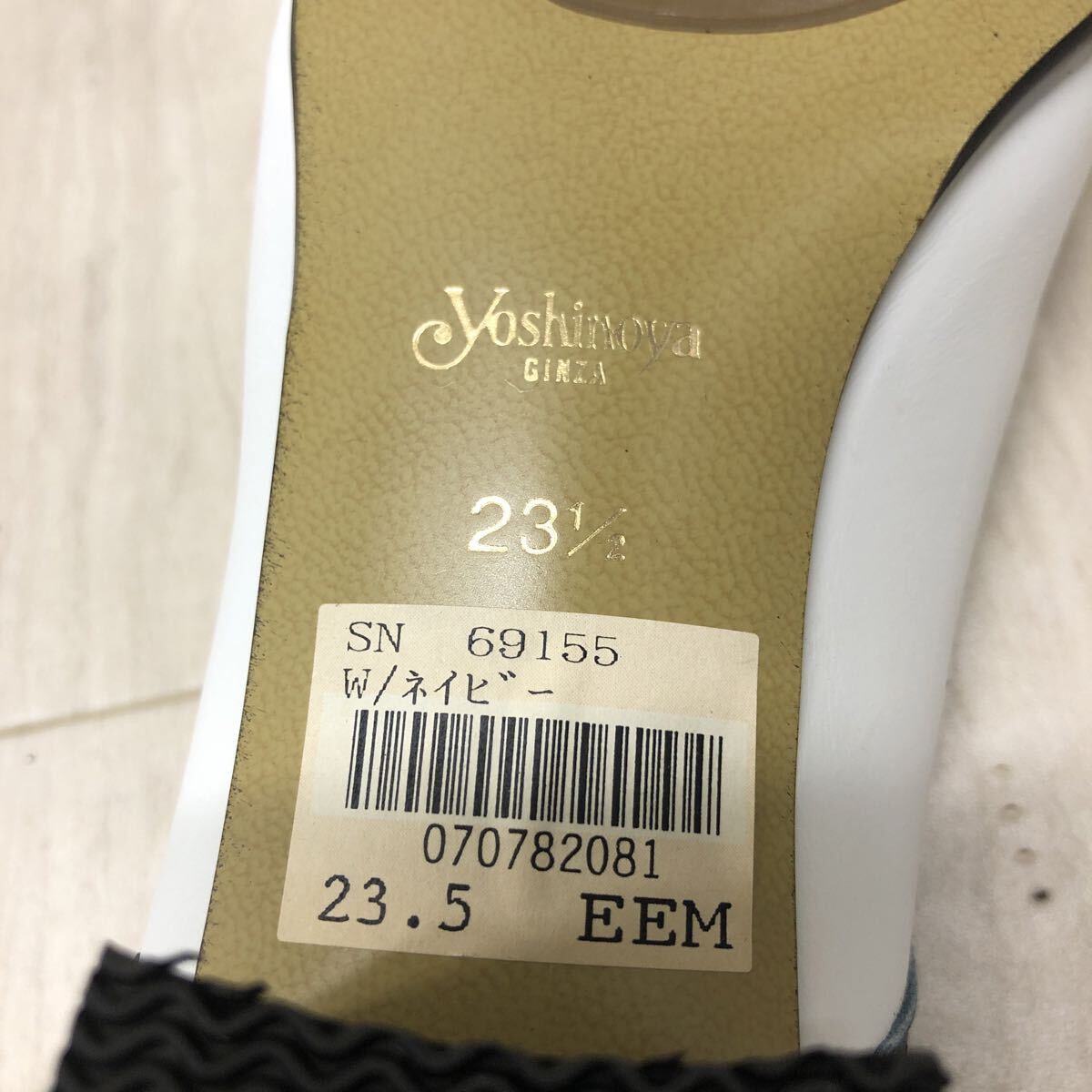 M340 FN-251114-826 GINZA yoshinoya 銀座 ヨシノヤ レザーパンプス ツートンカラー ネイビー ホワイト レディース 23.5cm_画像10