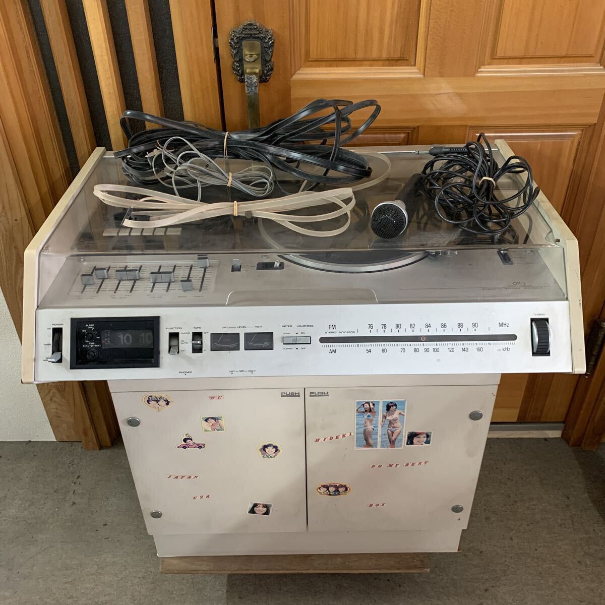 N988 SD-251107-555 OTTO オットー ステレオコンソールシステム MODEL OCW-S17 ターンテーブル ビンテージ オーディオ機器 通電確認済み_画像1