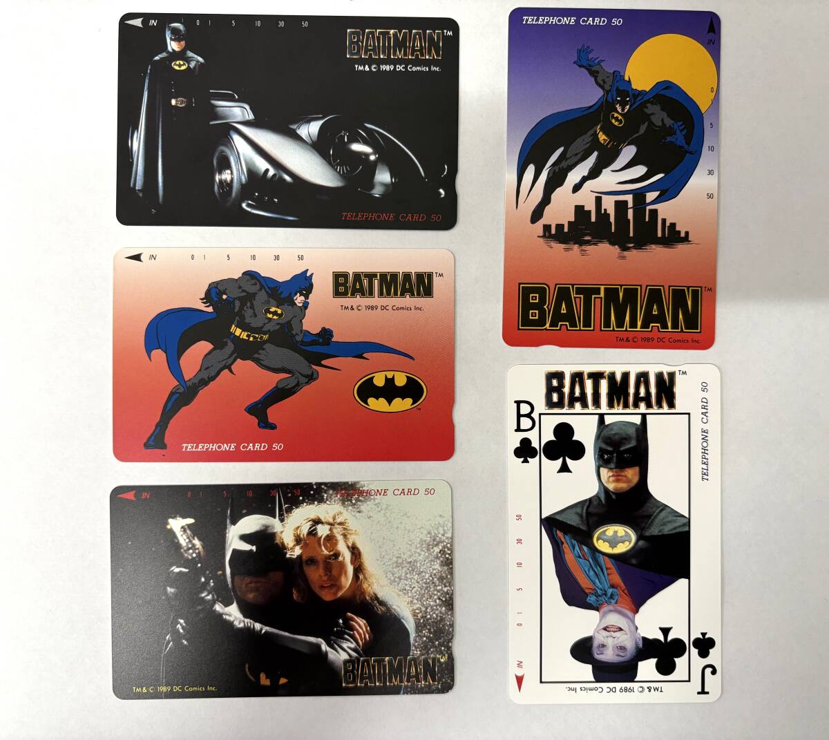 未使用保管品/バットマン/BATMAN/5種/5枚/おまとめ/50度/テレホンカード/テレカ_画像1