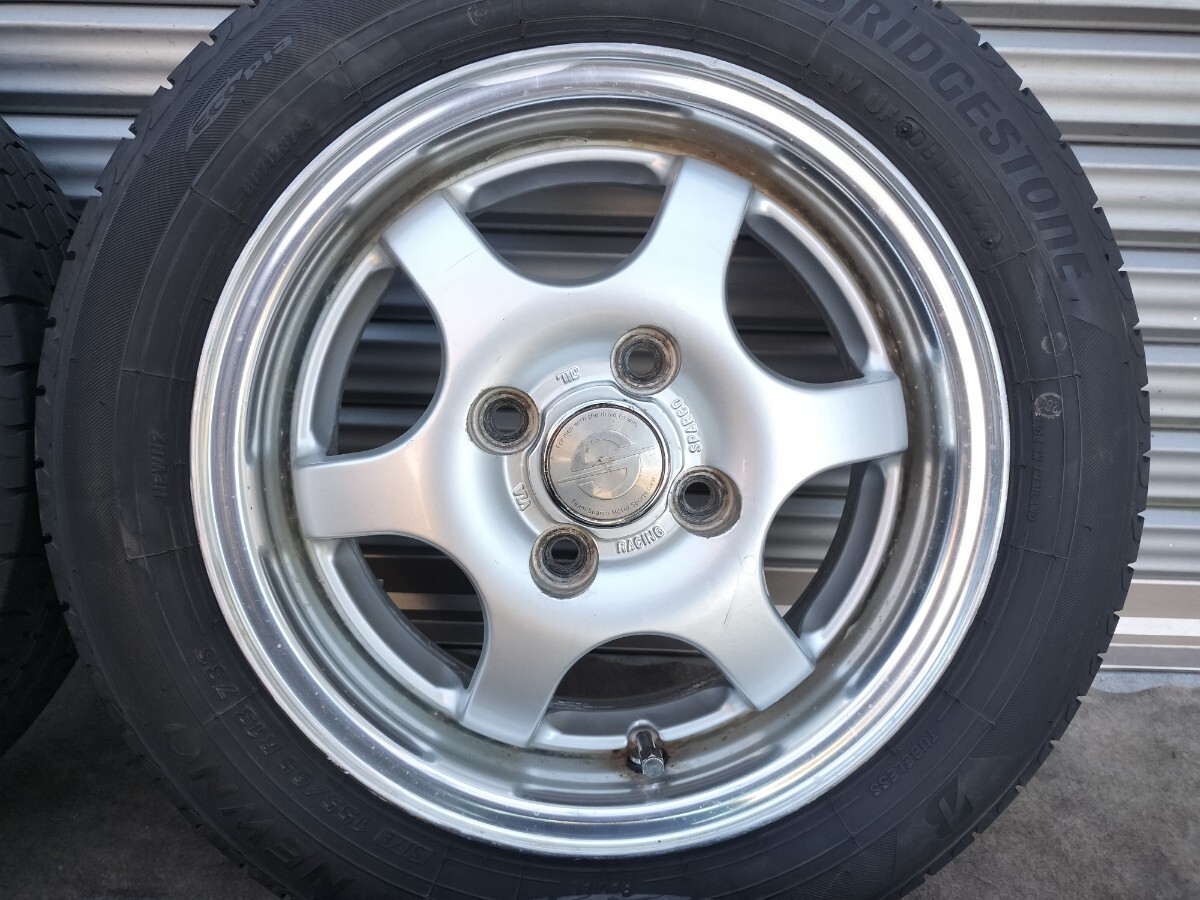 CRIMSON SPARCO 13×5J 4H PCD100 約+36 NEWNO 155/65R13★クリムソン スパルコ 深リム 当時物 軽自動車全般_画像3