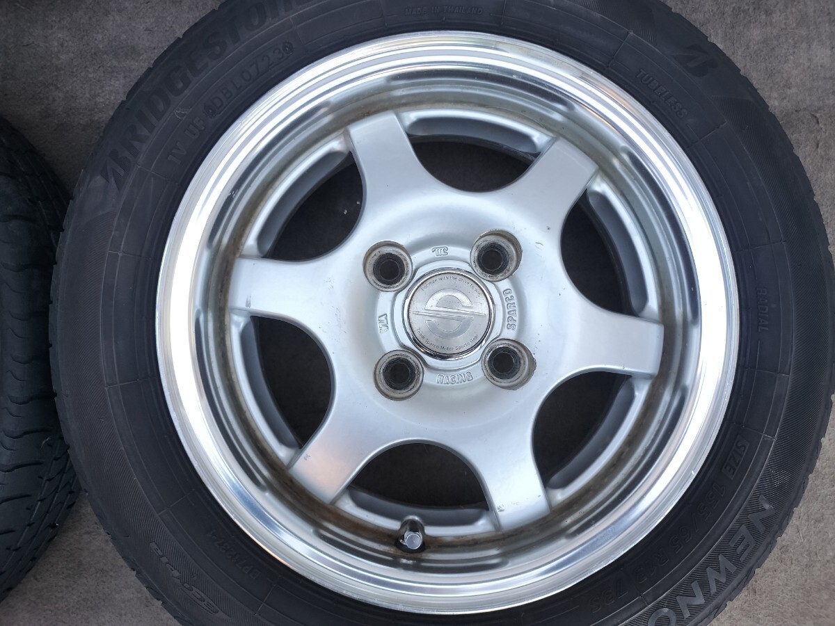 CRIMSON SPARCO 13×5J 4H PCD100 約+36 NEWNO 155/65R13★クリムソン スパルコ 深リム 当時物 軽自動車全般_画像5