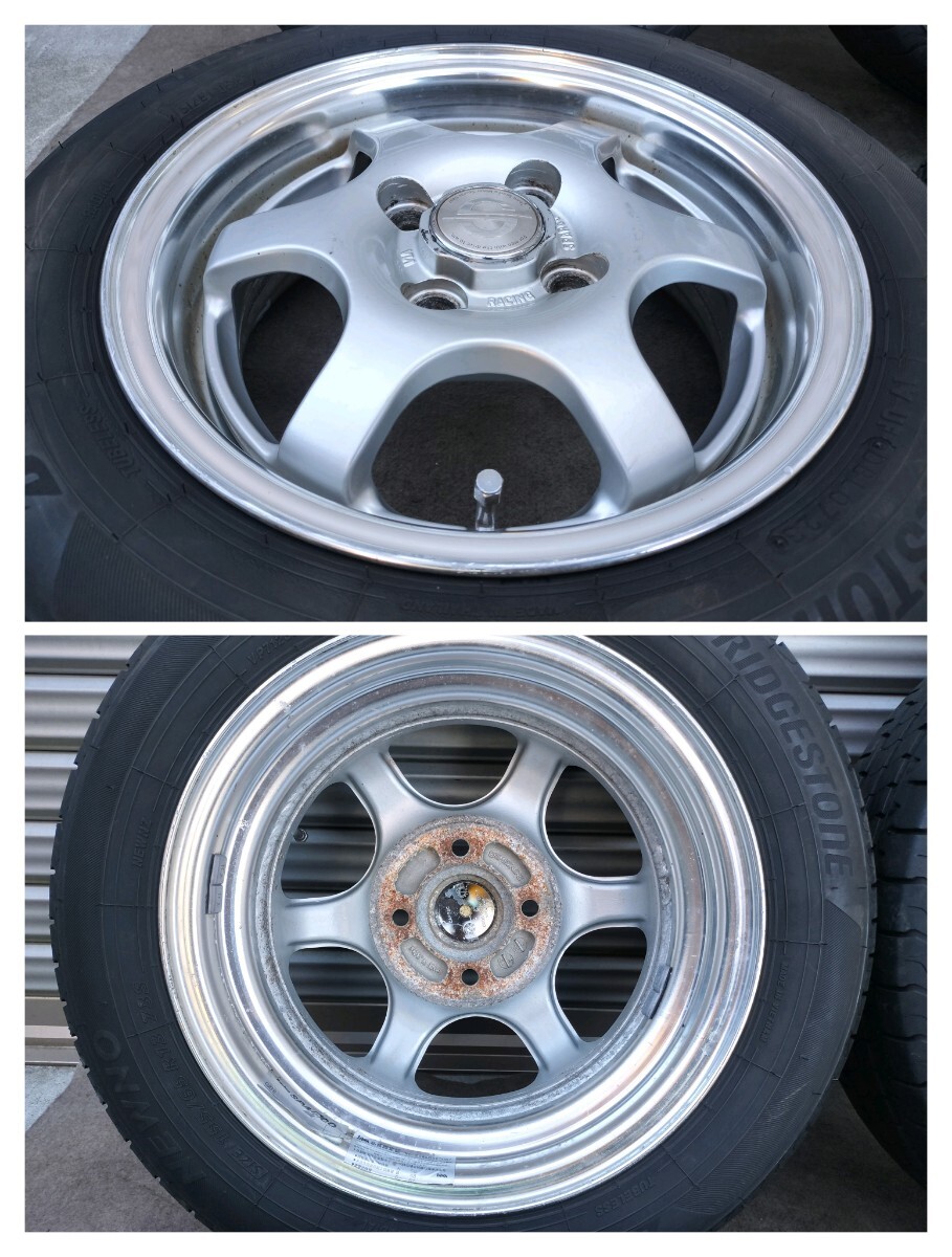 CRIMSON SPARCO 13×5J 4H PCD100 約+36 NEWNO 155/65R13★クリムソン スパルコ 深リム 当時物 軽自動車全般_画像6