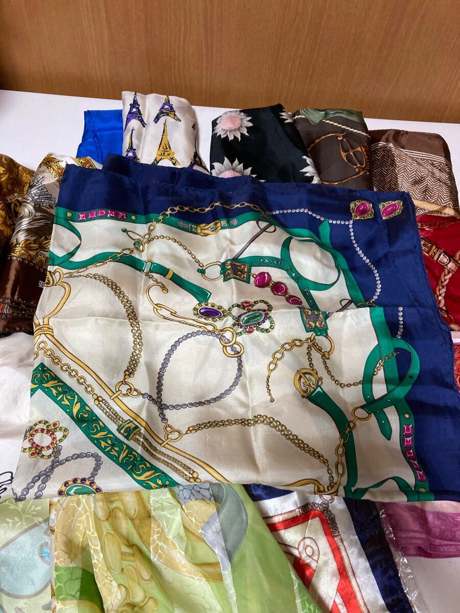 スカーフ ストール ブランド シルク ファッション小物 総柄 大判 まとめて 20枚　_画像6