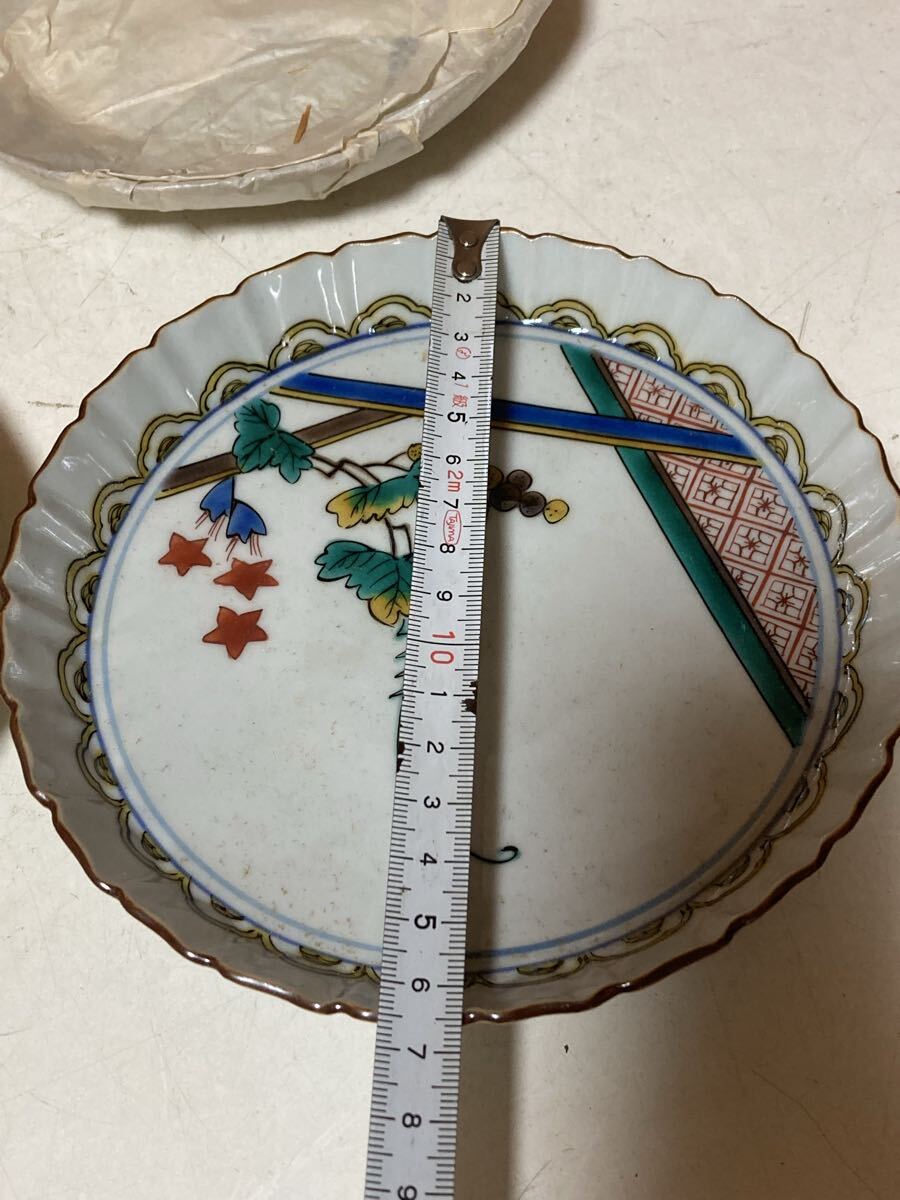 九谷焼　葡萄模様　銘々皿4客（共箱） 色絵 皿 和食器 小皿 陶器　長期保管品_画像4