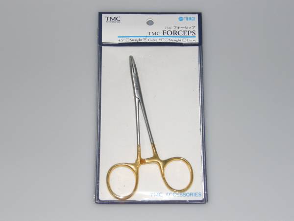 ●TMC フォーセップ 4.5インチ/カーブ/ゴールド_画像1