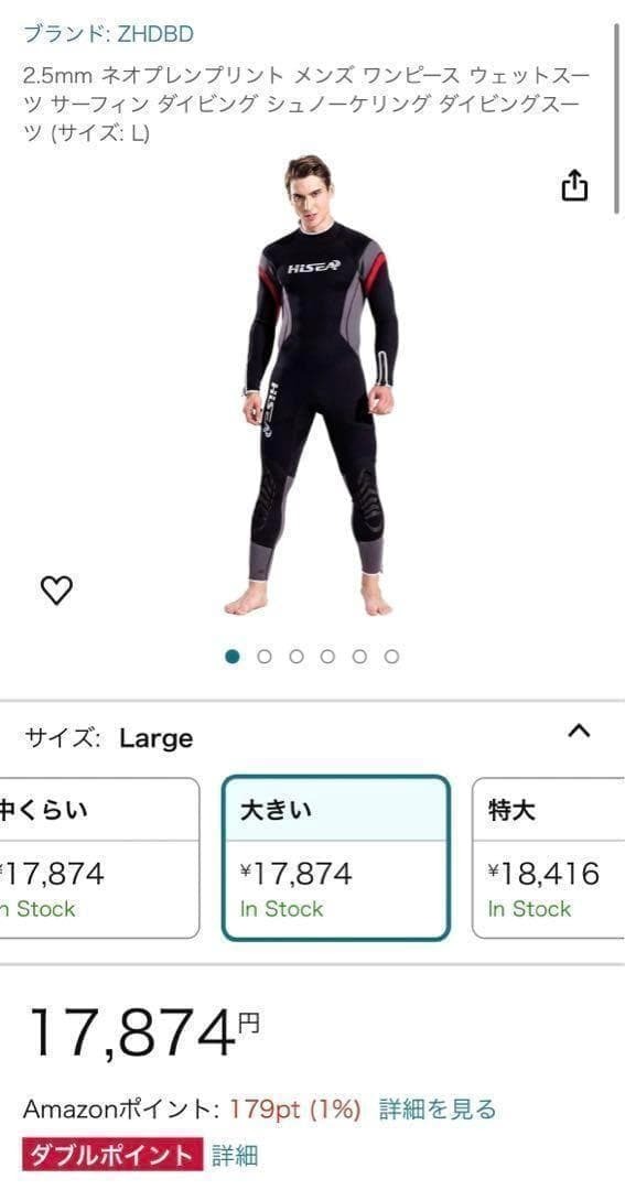 未使用 ウェットスーツ フル バッグジップ 2.5㎜ サーフィン ダイビング_画像4