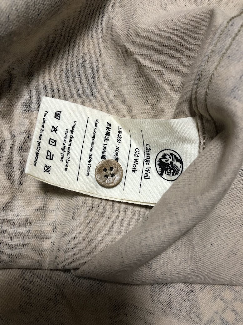 OLD WORK change well パッチワーク 長袖シャツ Lサイズ_画像3