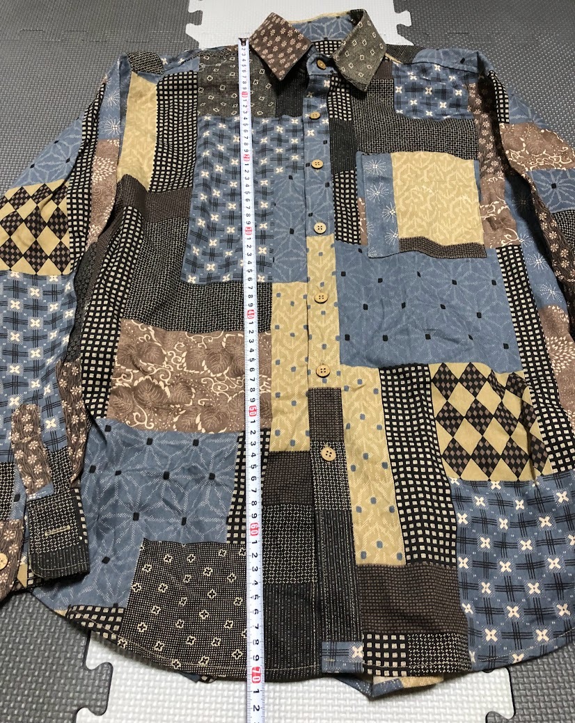 OLD WORK change well パッチワーク 長袖シャツ Lサイズ_画像4