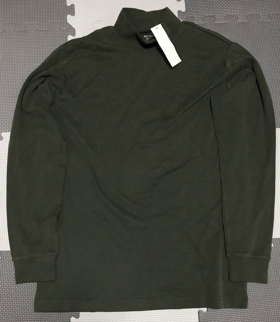 UNIQLO ユニクロ ソフトタッチハイネックT 長袖 長袖Tシャツ Lサイズ ダークグリーン ★未使用・タグ付き★_画像1