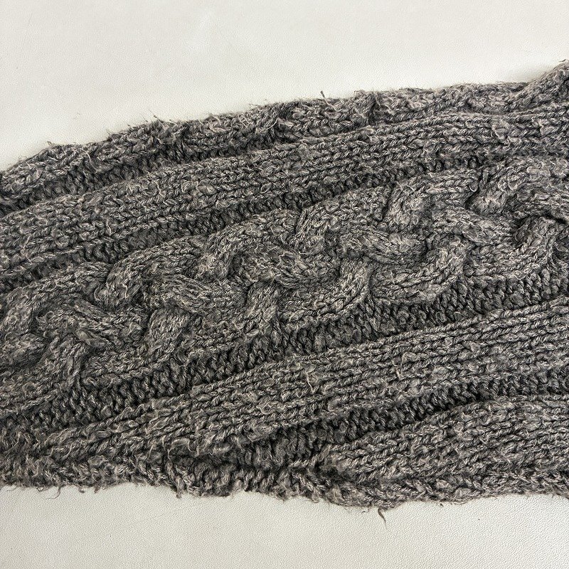 ◆ AVIREX アヴィレックス ニット セーター 厚手 トップス ロング丈 ラグラン 古着 コットン グレー サイズM レディース 0.75kg_画像8