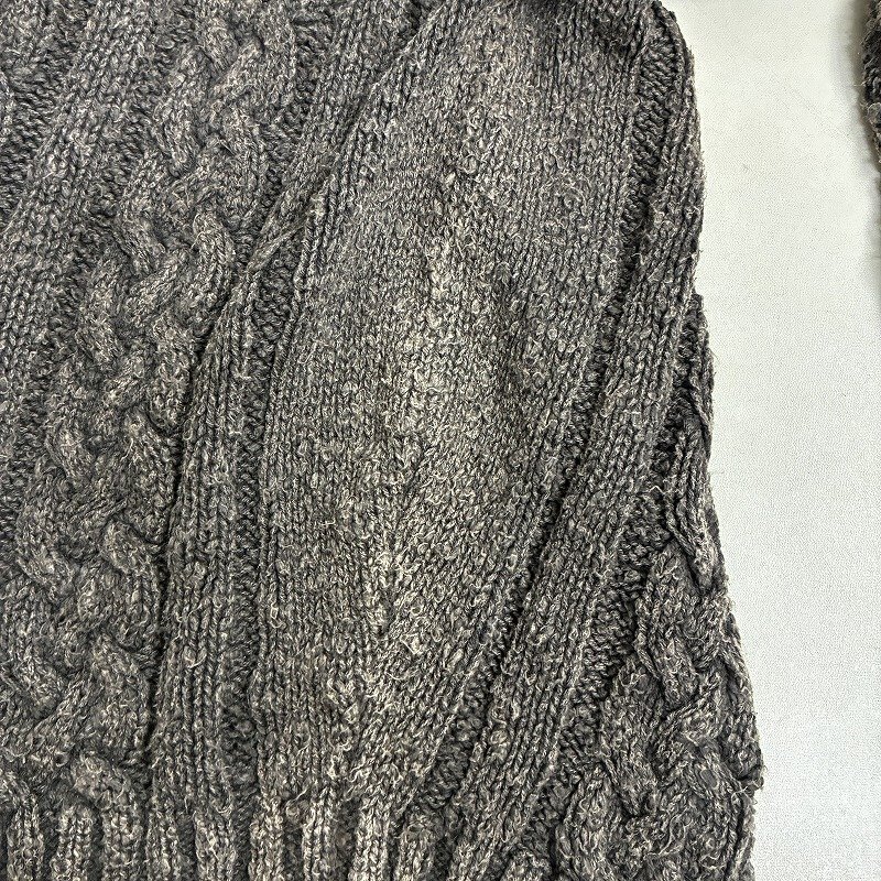 ◆ AVIREX アヴィレックス ニット セーター 厚手 トップス ロング丈 ラグラン 古着 コットン グレー サイズM レディース 0.75kg_画像7