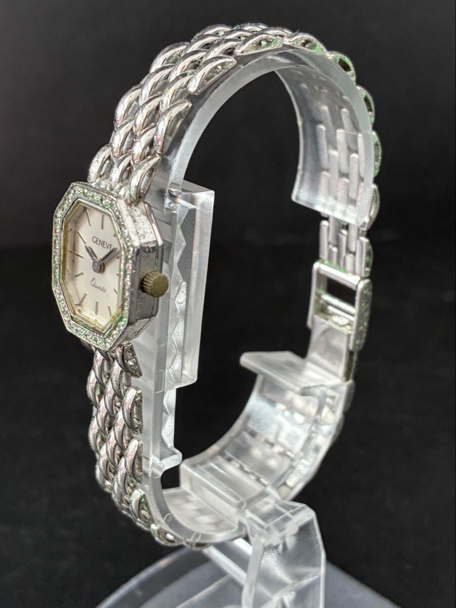 K14WG 14 золотой 14K 585 GENEVE белое золото 2 стрелки наручные часы золотой часы