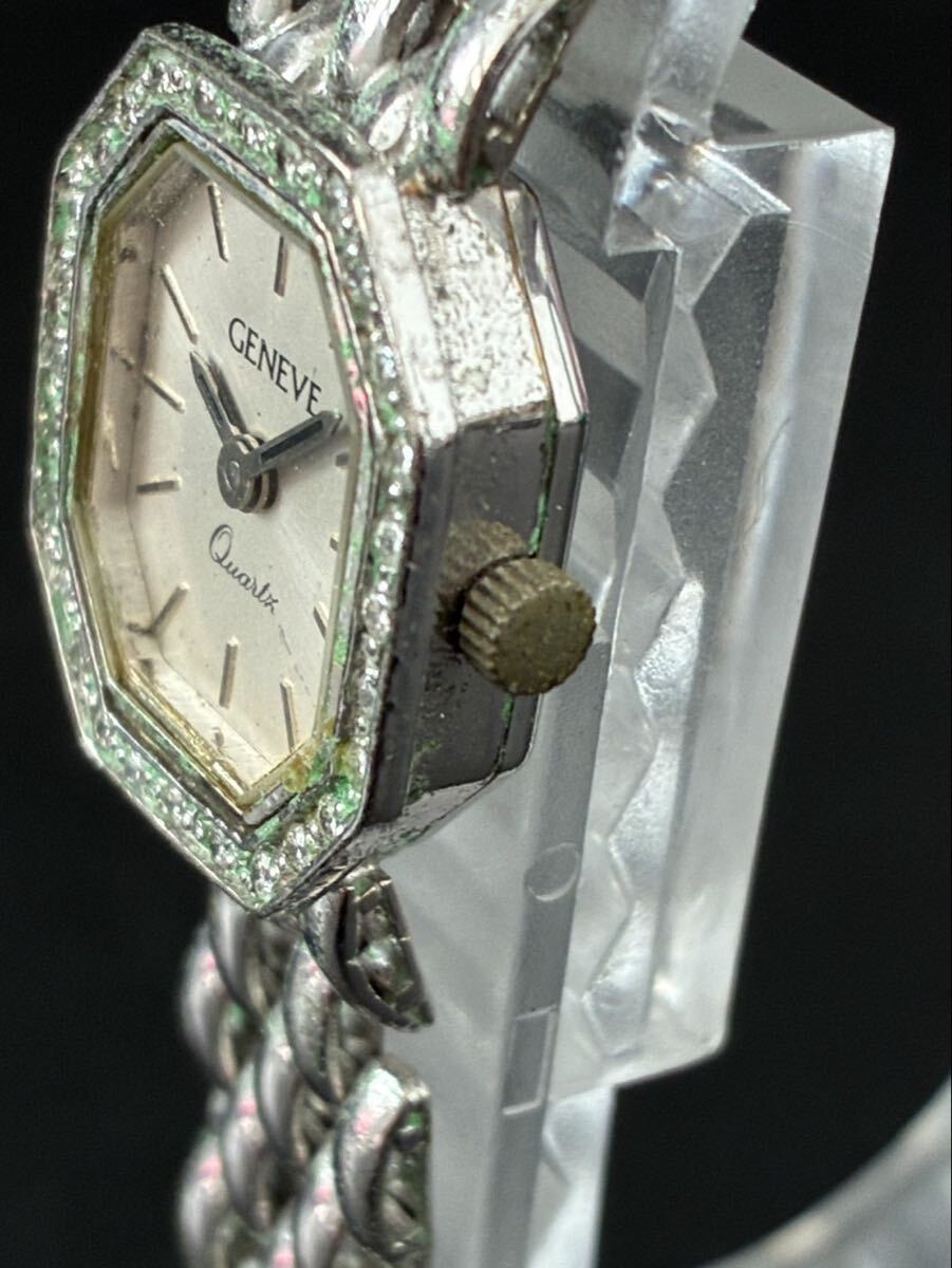 K14WG 14 золотой 14K 585 GENEVE белое золото 2 стрелки наручные часы золотой часы