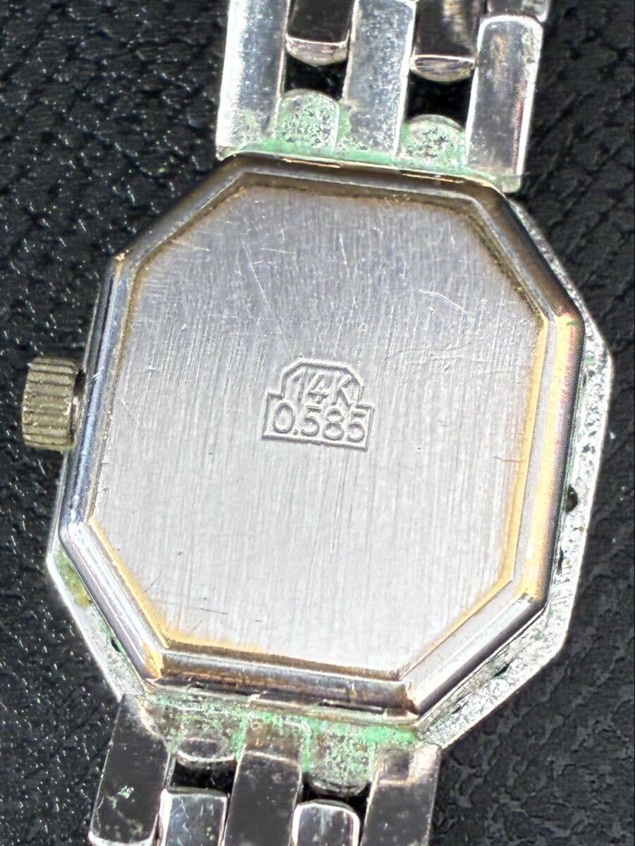 K14WG 14 золотой 14K 585 GENEVE белое золото 2 стрелки наручные часы золотой часы