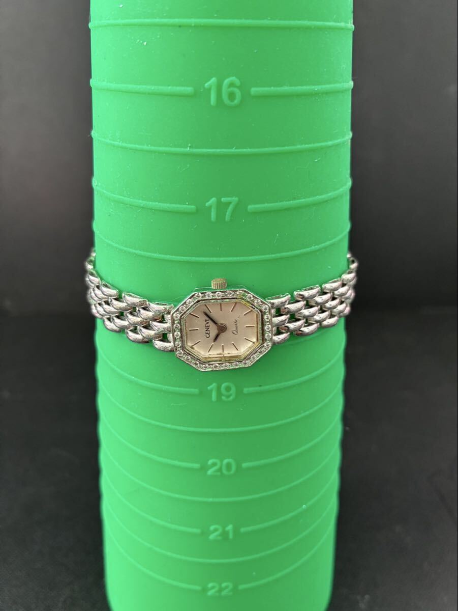 K14WG 14 золотой 14K 585 GENEVE белое золото 2 стрелки наручные часы золотой часы 