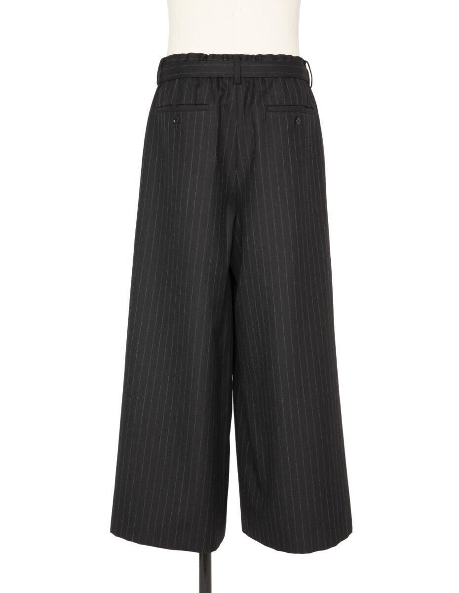 sacai 24aw Chalk Stripe Pants ワイドパンツ Black _画像2
