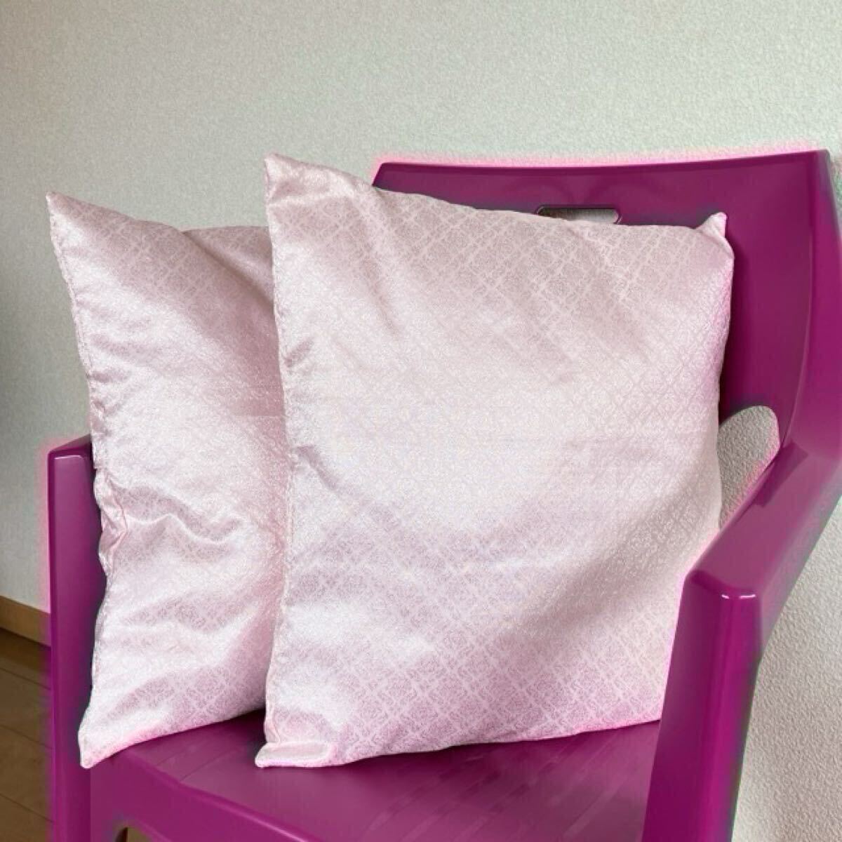 ★ハンドメイド　タイシルク　アジアン柄クッションカバー2枚セット 240719C03★_画像1