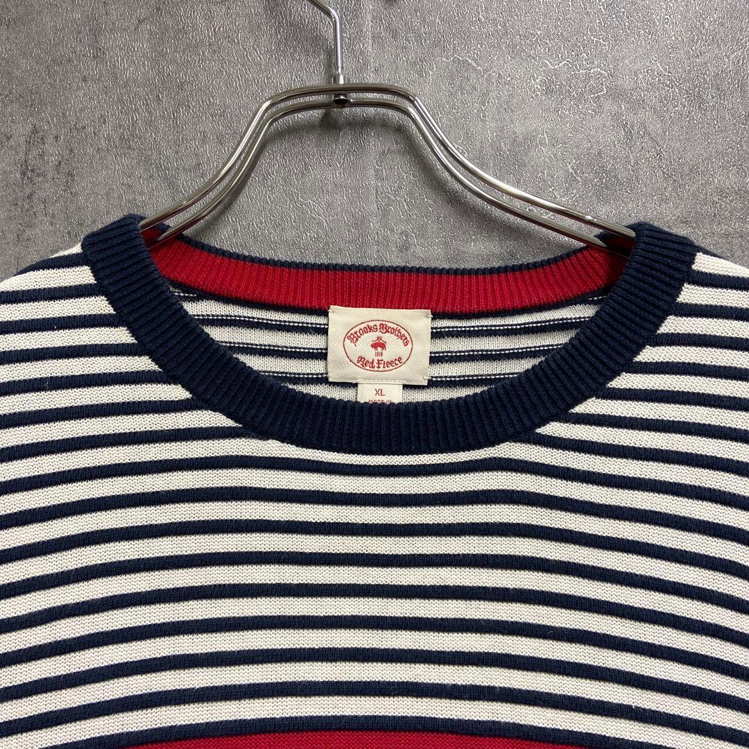  Brooks Brothers окантовка мужской вязаный свитер красный темно-синий белый XL[6989]