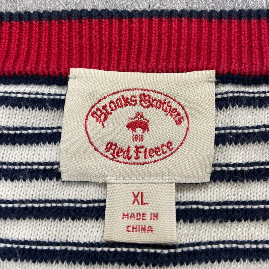  Brooks Brothers окантовка мужской вязаный свитер красный темно-синий белый XL[6989]