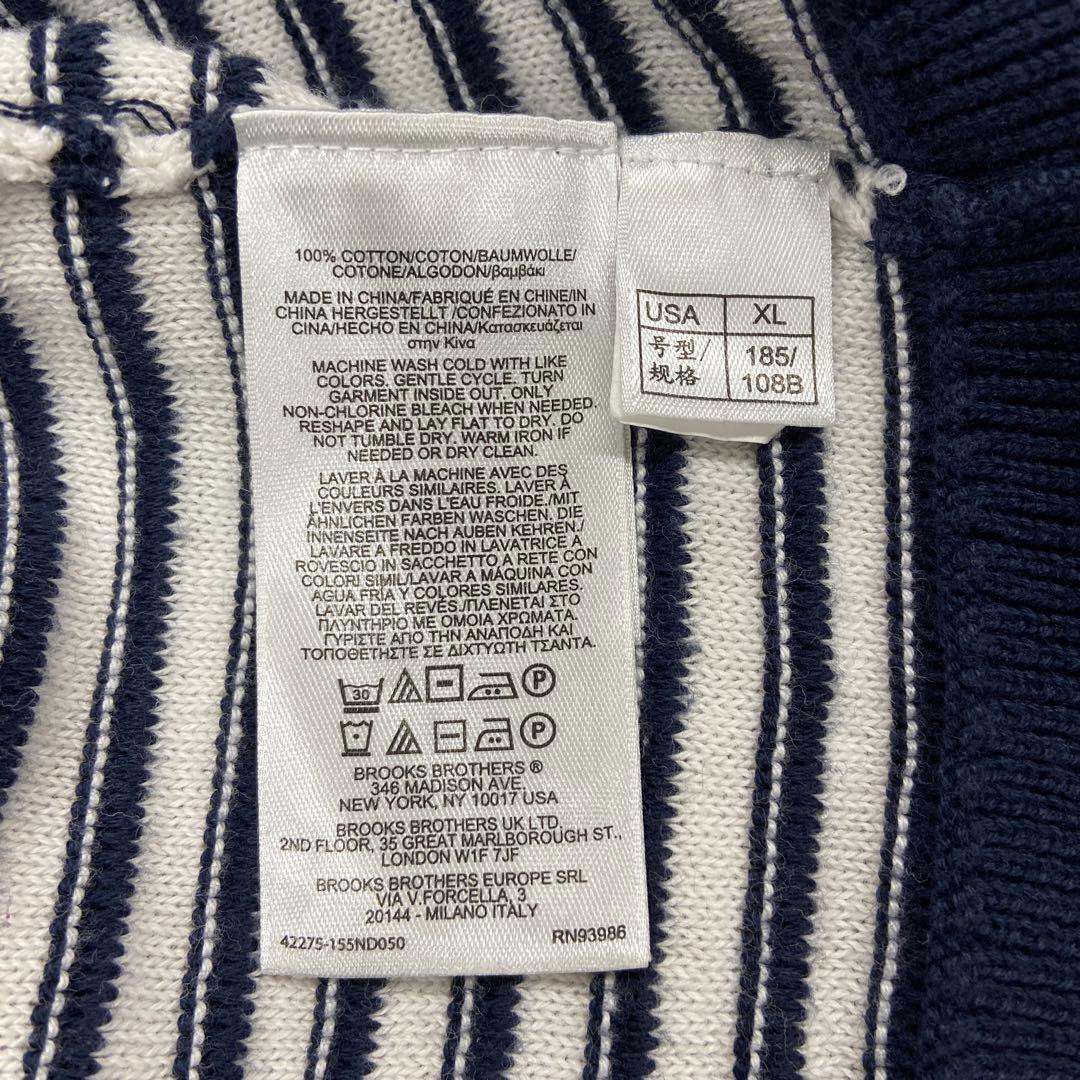  Brooks Brothers окантовка мужской вязаный свитер красный темно-синий белый XL[6989]