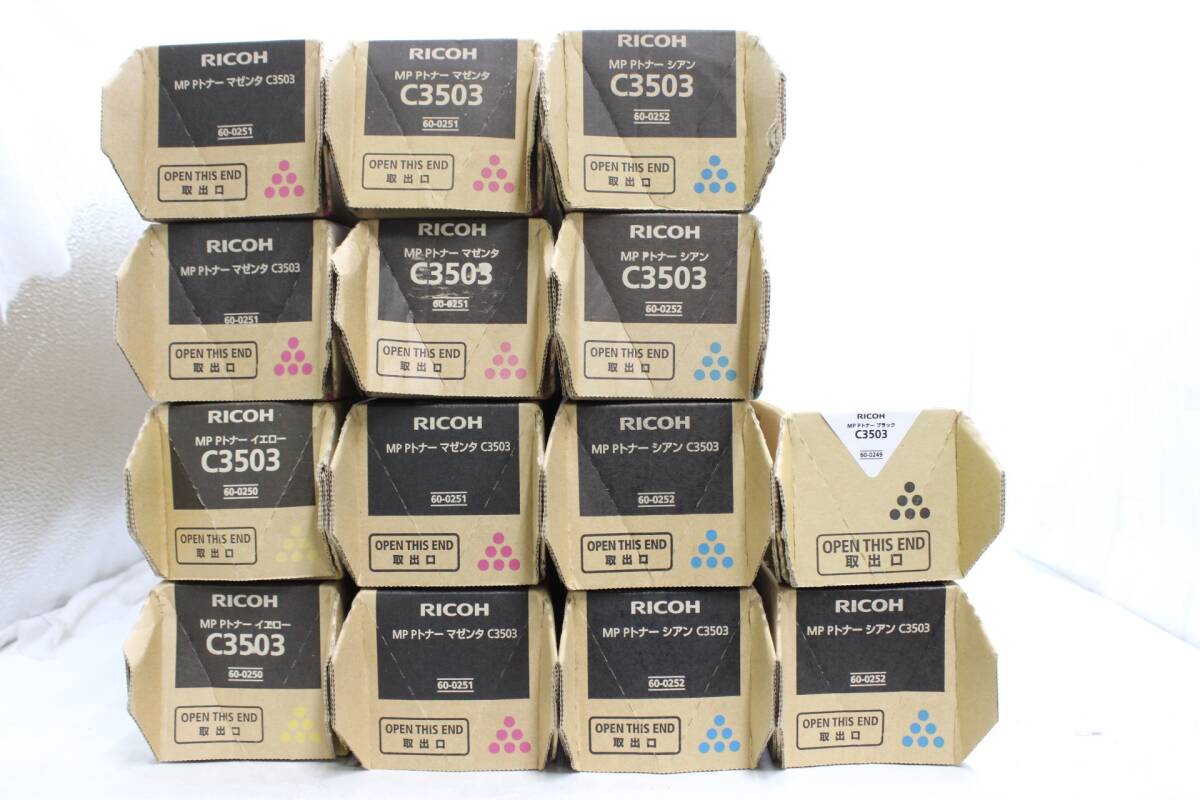 未使用 RICOH 純正 トナー C3503 4色14本（シアン・マゼンタ・イエロー・ブラック） リコー ITM5X89M35KA-D-V18.5-byebye_画像1
