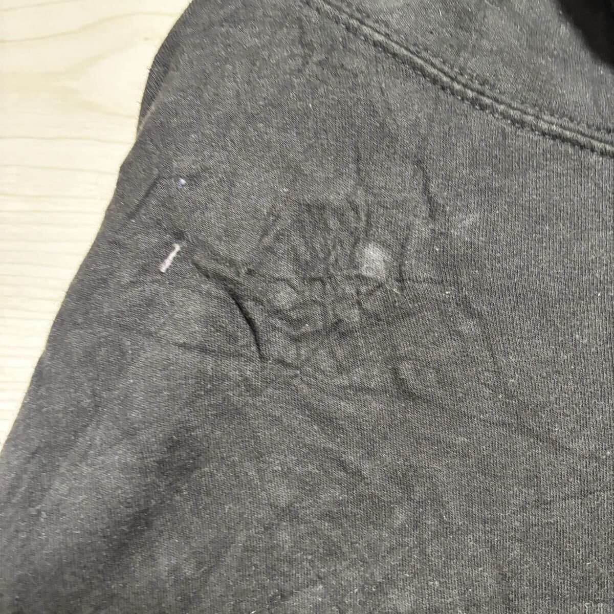 VINTAGE ヴィンテージ プルオーバーパーカー フーディー スウェット バスケ ロゴ刺繍 サイズXL ブラック コットン メンズ トップス（41）_画像9