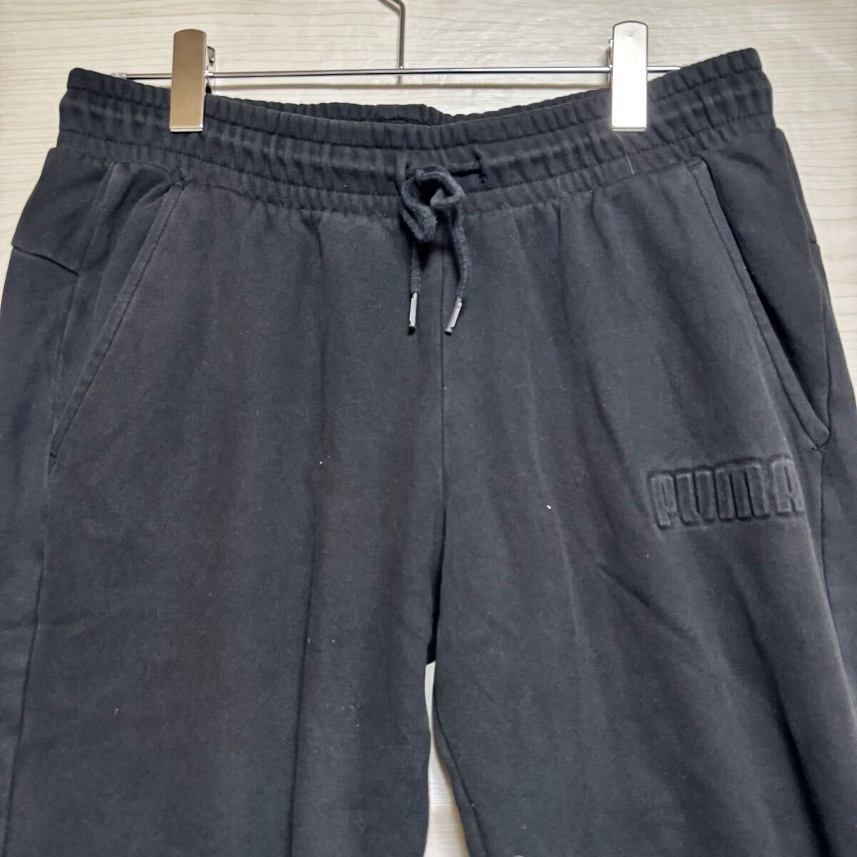 PUMA プーマ スウェットパンツ イージーパンツ ウエストゴム ジョガーパンツ サイズL ブラック 黒 コットン メンズ ボトムス（41）_画像4
