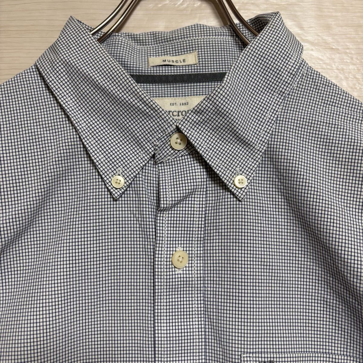 Abercombie&fitch アバクロンビーアンドフィッチ 長袖シャツ ボタンダウン ギンガムチェック サイズXL 水色 レディース トップス(42)_画像3