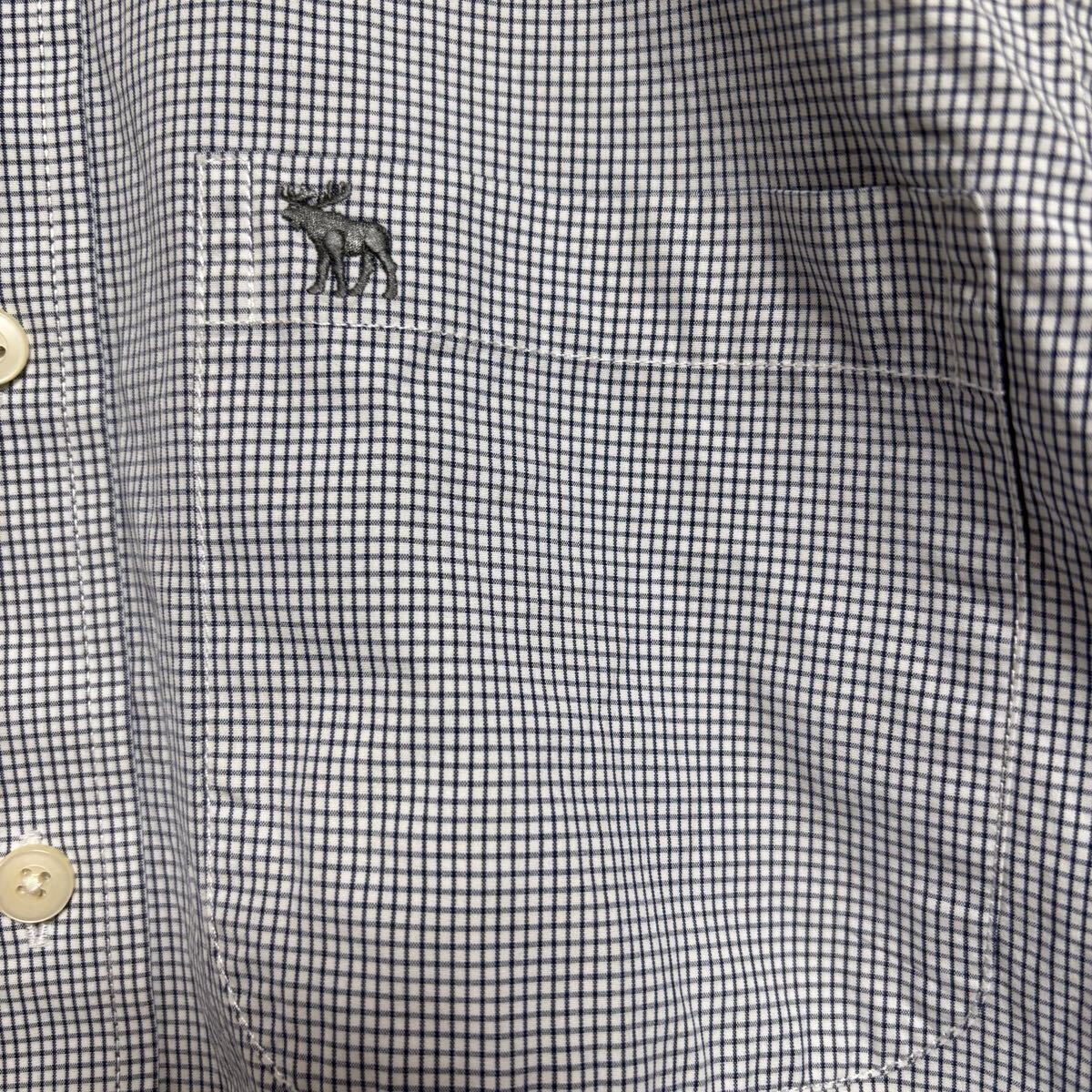 Abercombie&fitch アバクロンビーアンドフィッチ 長袖シャツ ボタンダウン ギンガムチェック サイズXL 水色 レディース トップス(42)_画像6