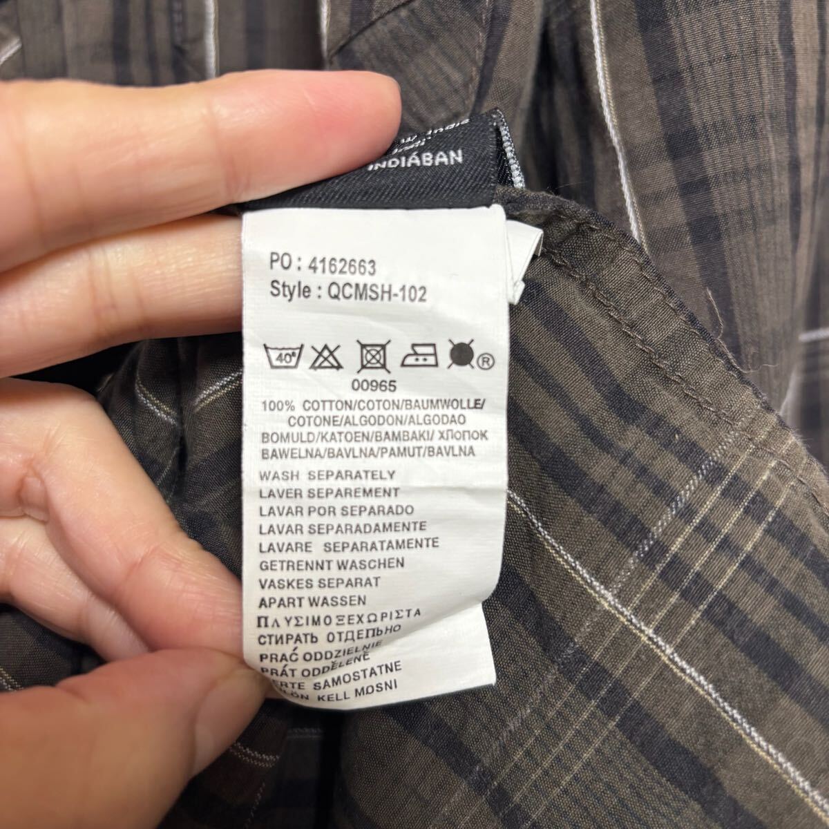 Quick silver クイックシルバー 長袖シャツ レギュラーカラー チェックシャツ ロゴ刺繍 サイズXL ブラウン 茶色 メンズ トップス（42）_画像10