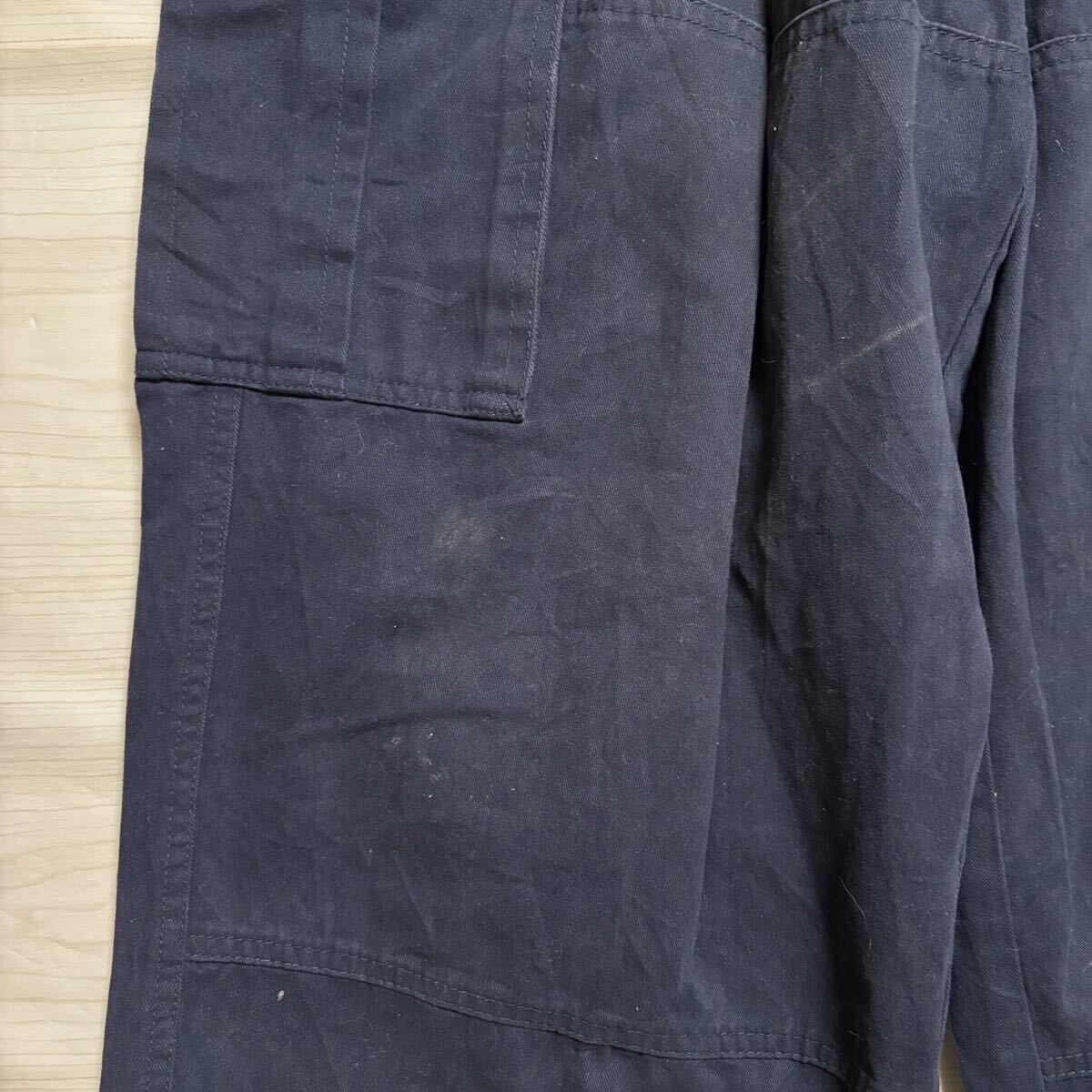 VINTAGE ヴィンテージ カーゴパンツ ワイドシルエット ミリタリー サイズ2XL相当 ネイビー 紺色 コットン メンズ ボトムス(42)_画像7