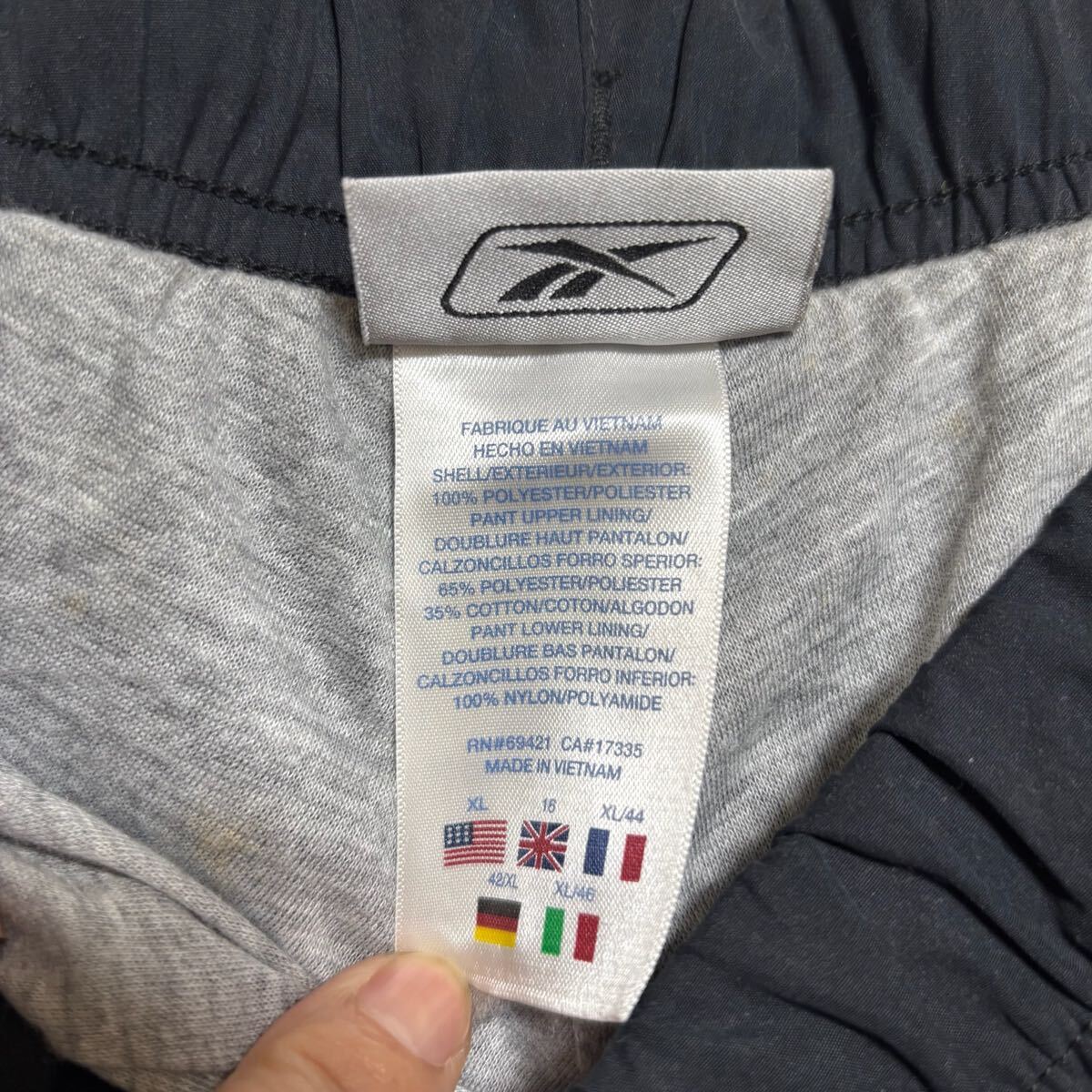 Reebok リーボック ナイロンパンツ シャカパン イージーパンツ ウエストゴム サイズXL ブラック 黒 ポリエステル メンズ ボトムス（42）_画像9