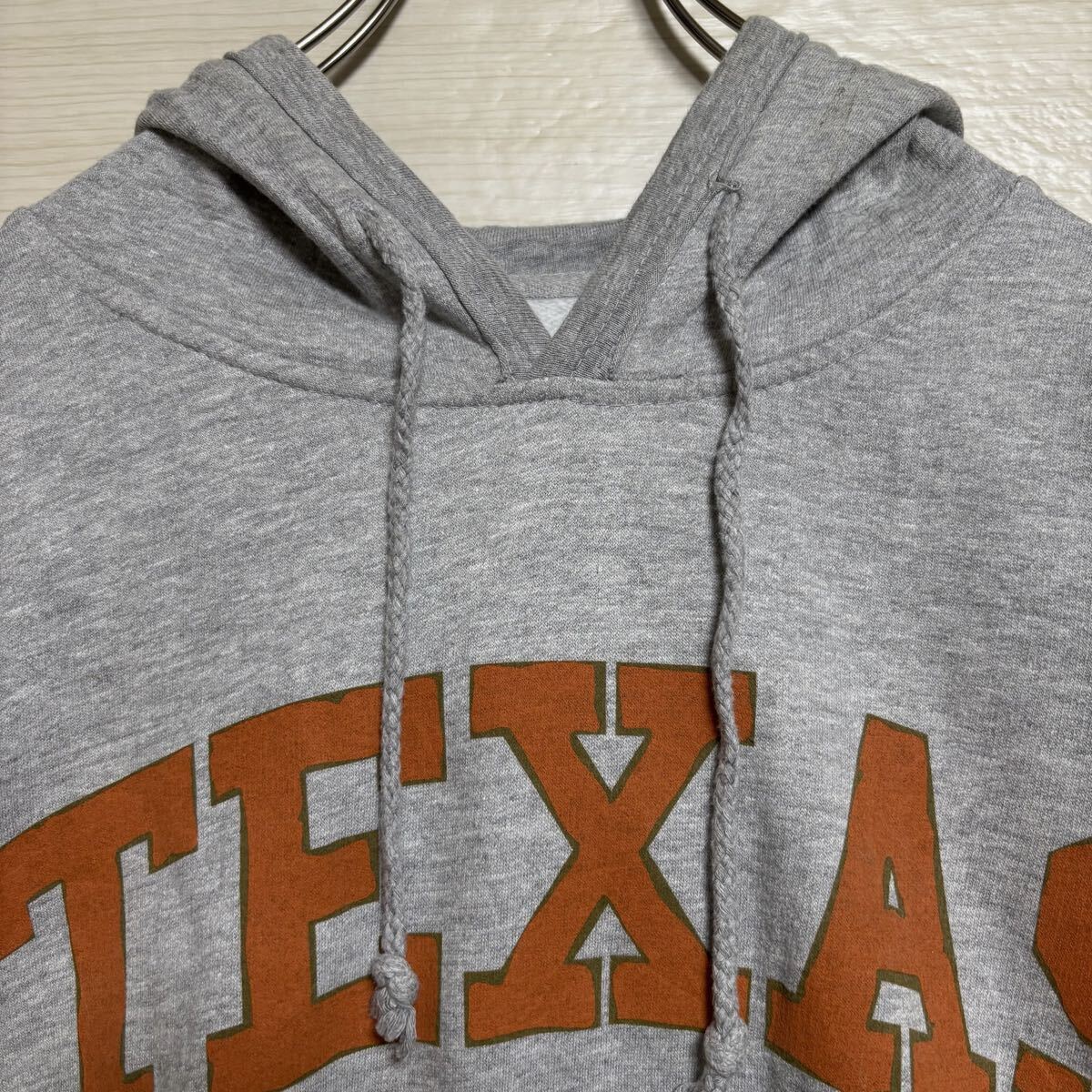 VINTAGE ヴィンテージ プルオーバーパーカー フーディー スウェット カレッジ系 サイズ2XL グレー コットン メンズ トップス（42）_画像3